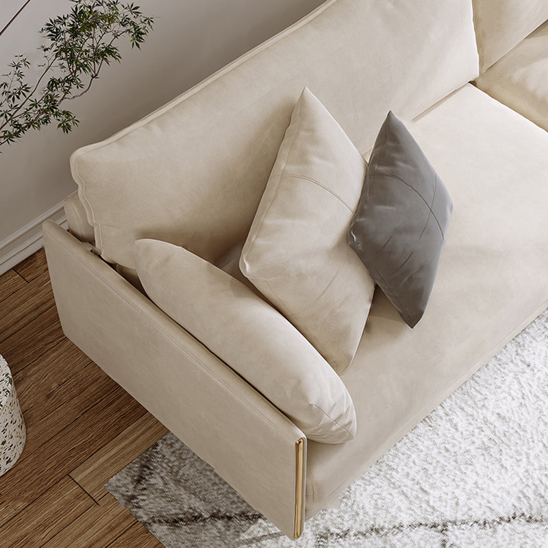 Living Room Velvet Settee Pillow Top Arm Standard Sofa with Cushion Back Clearhalo 'furn' 'furn_sofas' 'Furniture' 'furniture_sofas' 'Living Room Furniture' 'Sofa' 'sofas' 4933970