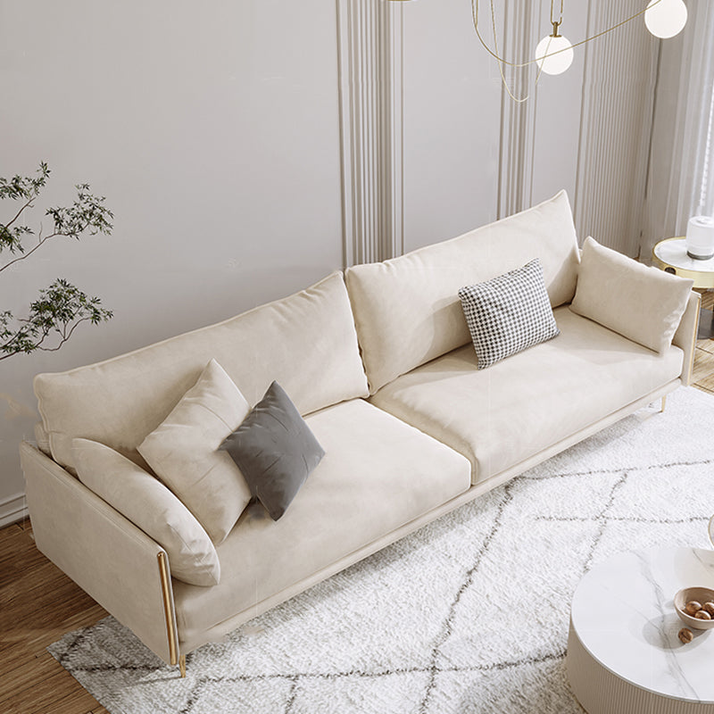 Living Room Velvet Settee Pillow Top Arm Standard Sofa with Cushion Back 102"L x 35"W x 37"H Latex Clearhalo 'furn' 'furn_sofas' 'Furniture' 'furniture_sofas' 'Living Room Furniture' 'Sofa' 'sofas' 4933972