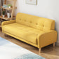 Contemporary Tufted Back Standard Sofa Square Arm Couch with Wooden Legs Lemon Yellow Clearhalo 'furn' 'furn_sofas' 'Furniture' 'furniture_sofas' 'Living Room Furniture' 'Sofa' 'sofas' 4933981
