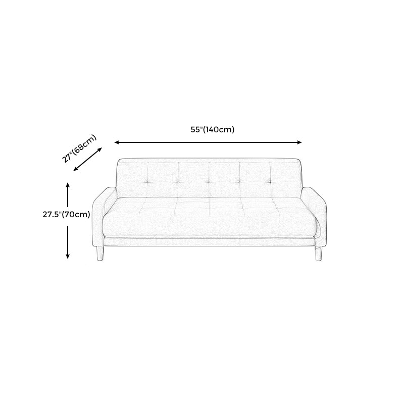 Contemporary Tufted Back Standard Sofa Square Arm Couch with Wooden Legs Clearhalo 'furn' 'furn_sofas' 'Furniture' 'furniture_sofas' 'Living Room Furniture' 'Sofa' 'sofas' 4933995