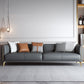 Contemporary Dark Gray Standard Sofa Faux Leather Sqaure Arm Couch 83"L x 35.5"W x 27.5"H Sponge Clearhalo 'furn' 'furn_sofas' 'Furniture' 'furniture_sofas' 'Living Room Furniture' 'Sofa' 'sofas' 4933999