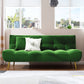 Scandinavian Tufted Back Couch Armless Sofa Bed with Brass Legs Dark Green Clearhalo 'furn' 'furn_sofas' 'Furniture' 'furniture_sofas' 'Living Room Furniture' 'Sofa' 'sofas' 4934015