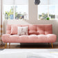 Scandinavian Tufted Back Couch Armless Sofa Bed with Brass Legs Pink Clearhalo 'furn' 'furn_sofas' 'Furniture' 'furniture_sofas' 'Living Room Furniture' 'Sofa' 'sofas' 4934016