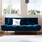 Scandinavian Tufted Back Couch Armless Sofa Bed with Brass Legs Dark Blue Clearhalo 'furn' 'furn_sofas' 'Furniture' 'furniture_sofas' 'Living Room Furniture' 'Sofa' 'sofas' 4934018