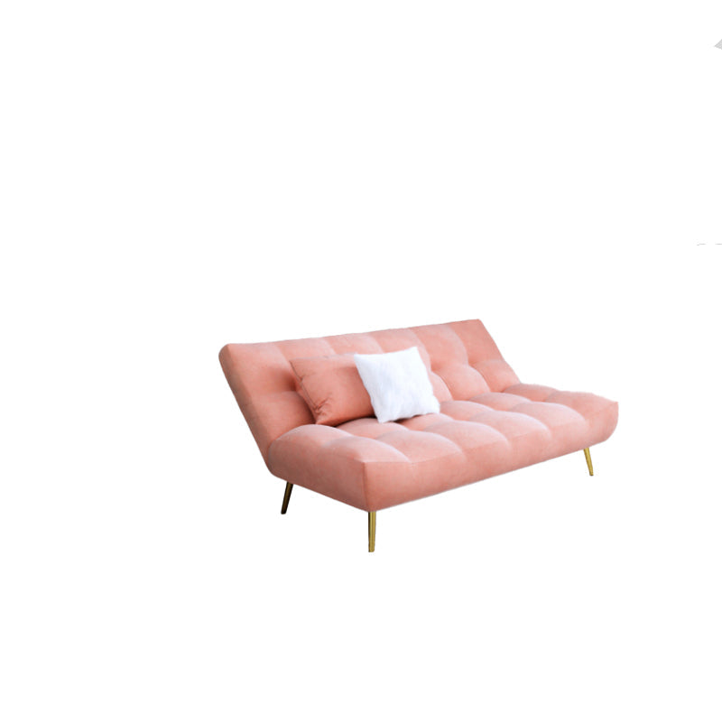 Scandinavian Tufted Back Couch Armless Sofa Bed with Brass Legs Clearhalo 'furn' 'furn_sofas' 'Furniture' 'furniture_sofas' 'Living Room Furniture' 'Sofa' 'sofas' 4934025