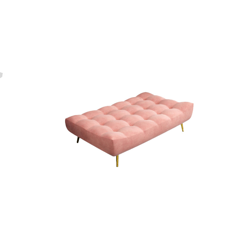 Scandinavian Tufted Back Couch Armless Sofa Bed with Brass Legs Clearhalo 'furn' 'furn_sofas' 'Furniture' 'furniture_sofas' 'Living Room Furniture' 'Sofa' 'sofas' 4934026