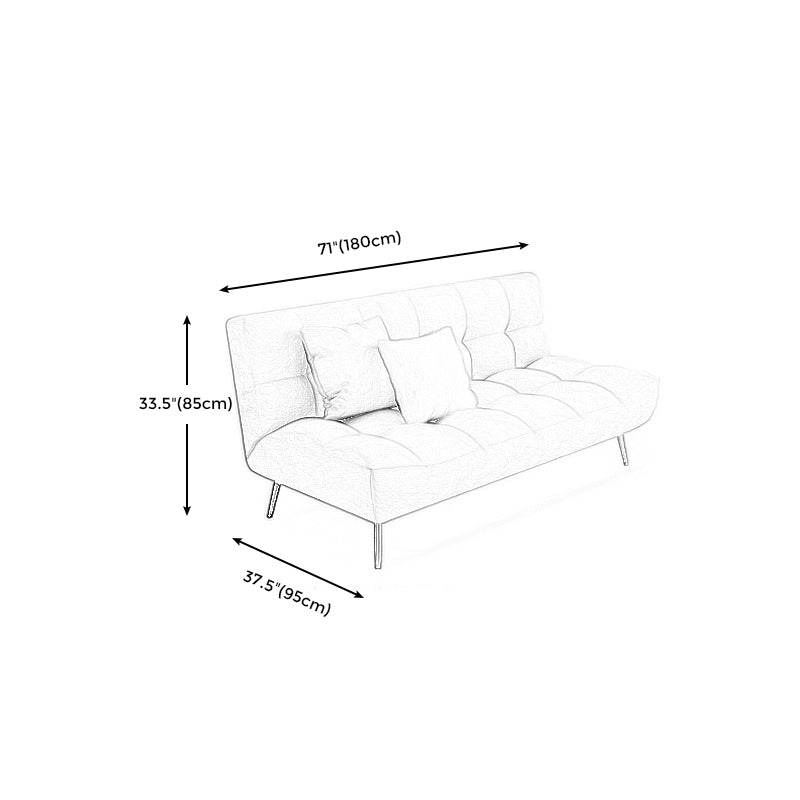 Scandinavian Tufted Back Couch Armless Sofa Bed with Brass Legs Clearhalo 'furn' 'furn_sofas' 'Furniture' 'furniture_sofas' 'Living Room Furniture' 'Sofa' 'sofas' 4934031