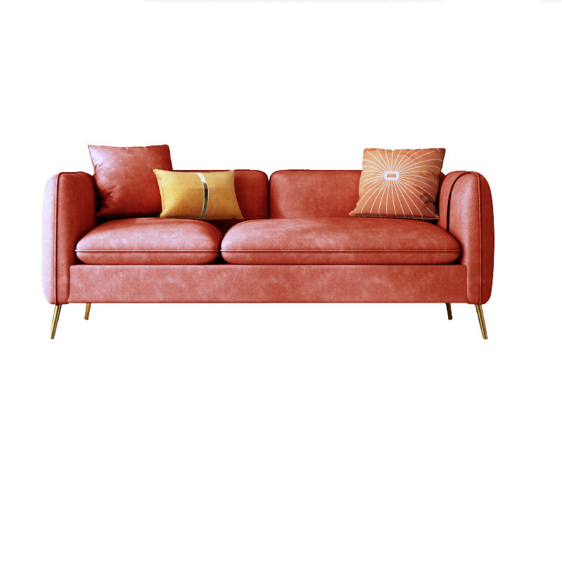 Modern Faux Leather Settee Square Arm Couch with Storage for 3 People Red Clearhalo 'furn' 'furn_sofas' 'Furniture' 'furniture_sofas' 'Living Room Furniture' 'Sofa' 'sofas' 4934034