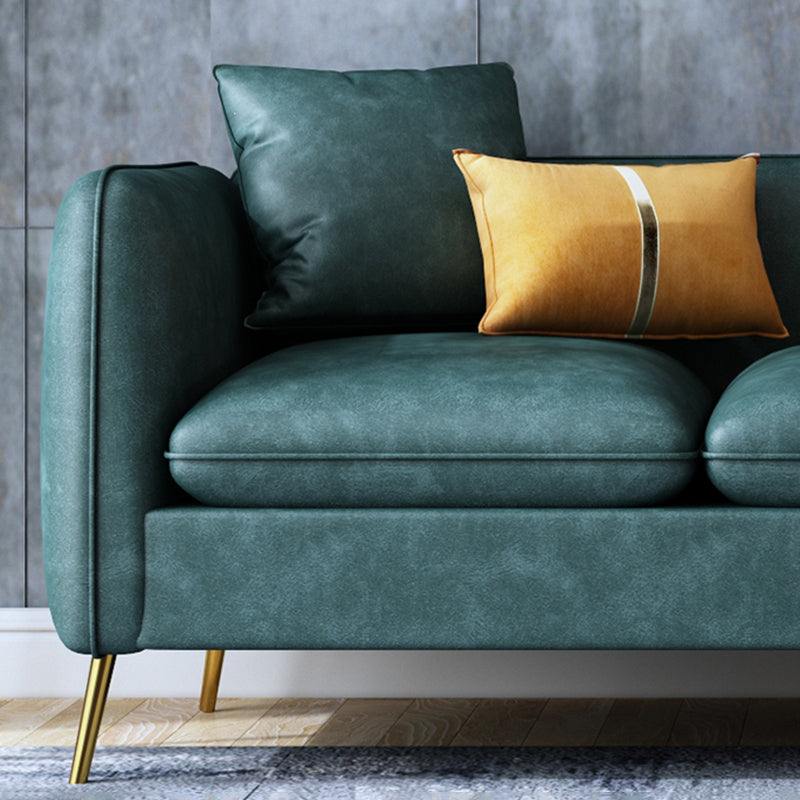 Modern Faux Leather Settee Square Arm Couch with Storage for 3 People Clearhalo 'furn' 'furn_sofas' 'Furniture' 'furniture_sofas' 'Living Room Furniture' 'Sofa' 'sofas' 4934043