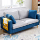 Contemporary Square Arm Couch Faux Leather Loveseat with Pillows 54"L x 27"W x 29.5"H Dark Blue-Gray Clearhalo 'furn' 'furn_sofas' 'Furniture' 'furniture_sofas' 'Living Room Furniture' 'Sofa' 'sofas' 4934049