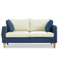 Contemporary Square Arm Couch Faux Leather Loveseat with Pillows Dark Blue-White Clearhalo 'furn' 'furn_sofas' 'Furniture' 'furniture_sofas' 'Living Room Furniture' 'Sofa' 'sofas' 4934054