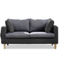 Contemporary Square Arm Couch Faux Leather Loveseat with Pillows Dark Grey Light Grey Clearhalo 'furn' 'furn_sofas' 'Furniture' 'furniture_sofas' 'Living Room Furniture' 'Sofa' 'sofas' 4934057