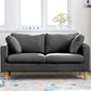 Contemporary Square Arm Couch Faux Leather Loveseat with Pillows Dark Gray Clearhalo 'furn' 'furn_sofas' 'Furniture' 'furniture_sofas' 'Living Room Furniture' 'Sofa' 'sofas' 4934066