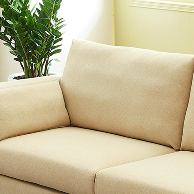 Nordic Square Arm Standard Sofa Slipcovered Couch with Pillows for 2 People Clearhalo 'Furniture' 'furniture_sofas' 'Living Room Furniture' 'Sofa' 'sofas' 4934083