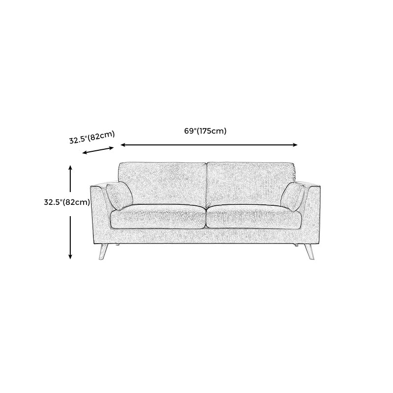Nordic Square Arm Standard Sofa Slipcovered Couch with Pillows for 2 People Clearhalo 'Furniture' 'furniture_sofas' 'Living Room Furniture' 'Sofa' 'sofas' 4934086