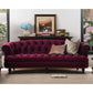 Classic Glam 3-seater Sofa Rolled Arm Couch with Tufted Back for Living Room Burgundy Clearhalo 'Furniture' 'furniture_sofas' 'Living Room Furniture' 'Sofa' 'sofas' 4934088