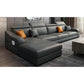 Dark Gray Faux Leather Sloped Arm Sofa Slipcovered Sectional with Pocket Storage 108"L x 61"W x 33.5"H Clearhalo 'furn' 'furn_sectionals' 'Furniture' 'furniture_sectionals' 'Living Room Furniture' 'Sectionals' 4934110