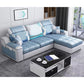 82.68"L x 57.09"W x 35.43"H Sloped Arm Sofa Cushion Back Sectionals with Storage Light Blue-White Clearhalo 'furn' 'furn_sectionals' 'Furniture' 'furniture_sectionals' 'Living Room Furniture' 'Sectionals' 4934124