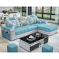 82.68"L x 57.09"W x 35.43"H Sloped Arm Sofa Cushion Back Sectionals with Storage Sky Blue Clearhalo 'furn' 'furn_sectionals' 'Furniture' 'furniture_sectionals' 'Living Room Furniture' 'Sectionals' 4934125