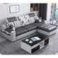 82.68"L x 57.09"W x 35.43"H Sloped Arm Sofa Cushion Back Sectionals with Storage Gray-White Clearhalo 'furn' 'furn_sectionals' 'Furniture' 'furniture_sectionals' 'Living Room Furniture' 'Sectionals' 4934126