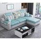 82.68"L x 57.09"W x 35.43"H Sloped Arm Sofa Cushion Back Sectionals with Storage Light Blue Clearhalo 'furn' 'furn_sectionals' 'Furniture' 'furniture_sectionals' 'Living Room Furniture' 'Sectionals' 4934128