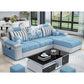 82.68"L x 57.09"W x 35.43"H Sloped Arm Sofa Cushion Back Sectionals with Storage Ocean Blue Clearhalo 'furn' 'furn_sectionals' 'Furniture' 'furniture_sectionals' 'Living Room Furniture' 'Sectionals' 4934130