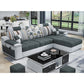 82.68"L x 57.09"W x 35.43"H Sloped Arm Sofa Cushion Back Sectionals with Storage Dark Gray Clearhalo 'furn' 'furn_sectionals' 'Furniture' 'furniture_sectionals' 'Living Room Furniture' 'Sectionals' 4934132