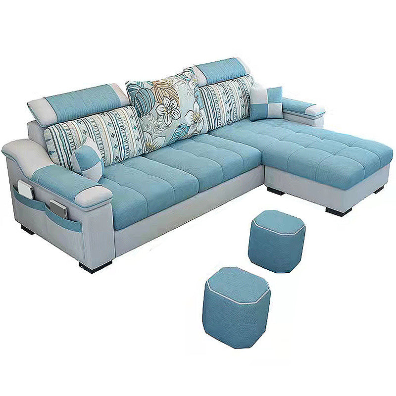 82.68"L x 57.09"W x 35.43"H Sloped Arm Sofa Cushion Back Sectionals with Storage Clearhalo 'furn' 'furn_sectionals' 'Furniture' 'furniture_sectionals' 'Living Room Furniture' 'Sectionals' 4934135