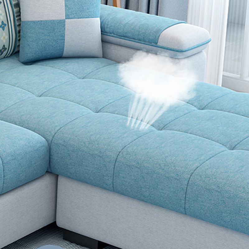 82.68"L x 57.09"W x 35.43"H Sloped Arm Sofa Cushion Back Sectionals with Storage Clearhalo 'furn' 'furn_sectionals' 'Furniture' 'furniture_sectionals' 'Living Room Furniture' 'Sectionals' 4934139