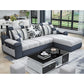 82.68"L x 57.09"W x 35.43"H Sloped Arm Sofa Cushion Back Sectionals with Storage Dark Gray-White Clearhalo 'furn' 'furn_sectionals' 'Furniture' 'furniture_sectionals' 'Living Room Furniture' 'Sectionals' 4934140
