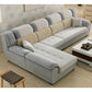 133.86"L x 70.87"W x 37.4"H Pillow Top Arm Sectional Pillow Back Sofa and Chaise Light Gray Clearhalo 'furn' 'furn_sectionals' 'Furniture' 'furniture_sectionals' 'Living Room Furniture' 'Sectionals' 4934142