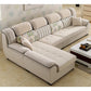 133.86"L x 70.87"W x 37.4"H Pillow Top Arm Sectional Pillow Back Sofa and Chaise Beige Latex Clearhalo 'furn' 'furn_sectionals' 'Furniture' 'furniture_sectionals' 'Living Room Furniture' 'Sectionals' 4934146