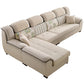 133.86"L x 70.87"W x 37.4"H Pillow Top Arm Sectional Pillow Back Sofa and Chaise Beige Sponge Clearhalo 'furn' 'furn_sectionals' 'Furniture' 'furniture_sectionals' 'Living Room Furniture' 'Sectionals' 4934150