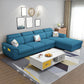 108.7"L √ó 70.9"W √ó 33.5"H Pillow Top Arm Sectional Slipcovered Sofa and Chaise Dark Blue Clearhalo 'furn' 'furn_sectionals' 'Furniture' 'furniture_sectionals' 'Living Room Furniture' 'Sectionals' 4934159