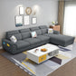 108.7"L √ó 70.9"W √ó 33.5"H Pillow Top Arm Sectional Slipcovered Sofa and Chaise Dark Gray Clearhalo 'furn' 'furn_sectionals' 'Furniture' 'furniture_sectionals' 'Living Room Furniture' 'Sectionals' 4934161