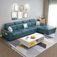 108.7"L √ó 70.9"W √ó 33.5"H Pillow Top Arm Sectional Slipcovered Sofa and Chaise Aqua Clearhalo 'furn' 'furn_sectionals' 'Furniture' 'furniture_sectionals' 'Living Room Furniture' 'Sectionals' 4934162