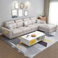 108.7"L √ó 70.9"W √ó 33.5"H Pillow Top Arm Sectional Slipcovered Sofa and Chaise Gray-White Clearhalo 'furn' 'furn_sectionals' 'Furniture' 'furniture_sectionals' 'Living Room Furniture' 'Sectionals' 4934166