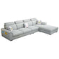 108.7"L √ó 70.9"W √ó 33.5"H Pillow Top Arm Sectional Slipcovered Sofa and Chaise Light Gray Sponge Clearhalo 'furn' 'furn_sectionals' 'Furniture' 'furniture_sectionals' 'Living Room Furniture' 'Sectionals' 4934167