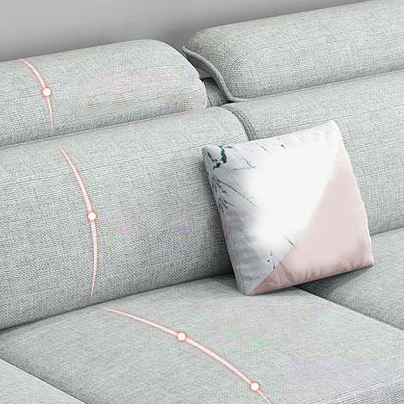 108.7"L √ó 70.9"W √ó 33.5"H Pillow Top Arm Sectional Slipcovered Sofa and Chaise Clearhalo 'furn' 'furn_sectionals' 'Furniture' 'furniture_sectionals' 'Living Room Furniture' 'Sectionals' 4934169