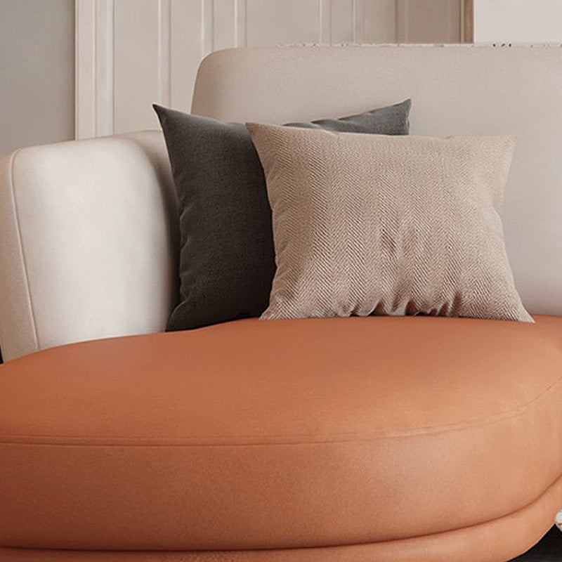 Faux Leather Pillow Top Arm Sectionals 37.4"H Cushion Back Sofa and Chaise Clearhalo 'furn' 'furn_sectionals' 'Furniture' 'furniture_sectionals' 'Living Room Furniture' 'Sectionals' 4934176