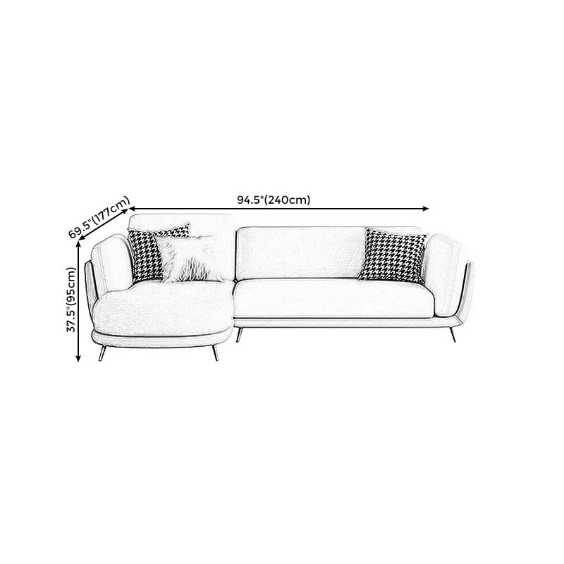 Faux Leather Pillow Top Arm Sectionals 37.4"H Cushion Back Sofa and Chaise Clearhalo 'furn' 'furn_sectionals' 'Furniture' 'furniture_sectionals' 'Living Room Furniture' 'Sectionals' 4934179