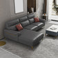 Dark Gray Genuine Leather Sofa and Chaise Pillow Top Arm Sectional for Living Room 98"L x 67"W x 36"H Without Ottoman Clearhalo 'furn' 'furn_sectionals' 'Furniture' 'furniture_sectionals' 'Living Room Furniture' 'Sectionals' 4934186