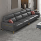 Dark Gray Genuine Leather Sofa and Chaise Pillow Top Arm Sectional for Living Room 126"L x 37"W x 36"H Without Ottoman Clearhalo 'furn' 'furn_sectionals' 'Furniture' 'furniture_sectionals' 'Living Room Furniture' 'Sectionals' 4934191