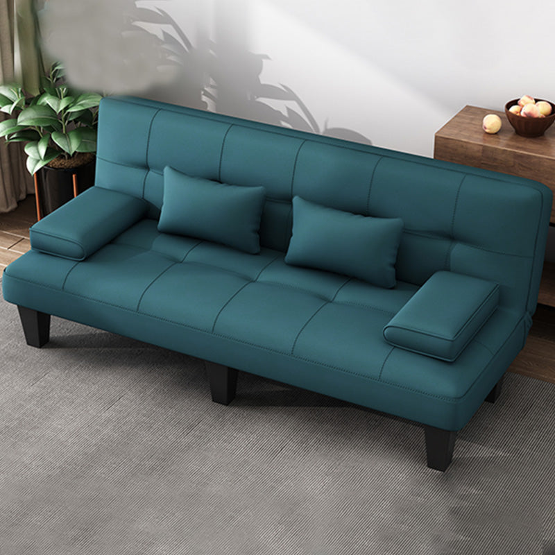 Contemporary Armless Sectional Leather Tufted Convertible Sofa for Living Room Peacock Blue Clearhalo 'furn' 'furn_sectionals' 'Furniture' 'furniture_sectionals' 'Living Room Furniture' 'Sectionals' 4934207