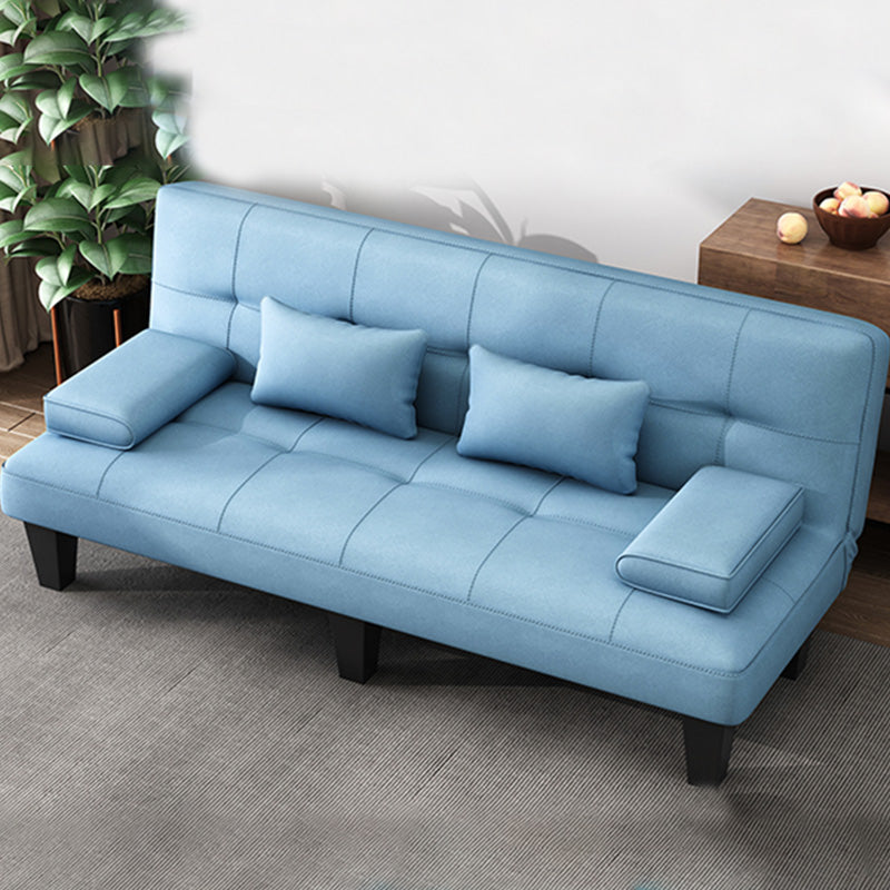 Contemporary Armless Sectional Leather Tufted Convertible Sofa for Living Room Sky Blue Clearhalo 'furn' 'furn_sectionals' 'Furniture' 'furniture_sectionals' 'Living Room Furniture' 'Sectionals' 4934209