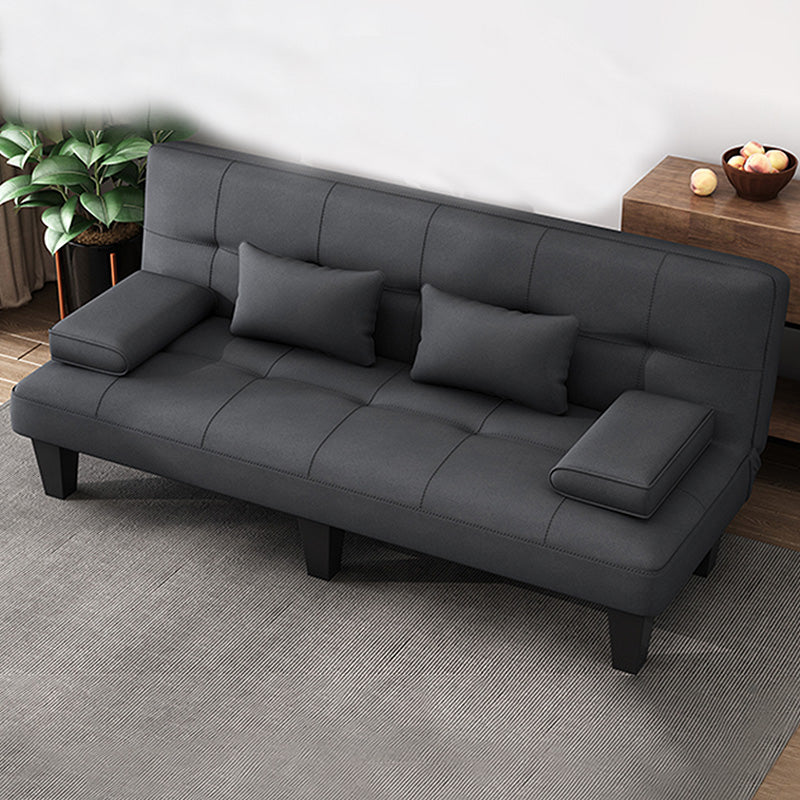 Contemporary Armless Sectional Leather Tufted Convertible Sofa for Living Room Dark Gray Clearhalo 'furn' 'furn_sectionals' 'Furniture' 'furniture_sectionals' 'Living Room Furniture' 'Sectionals' 4934210