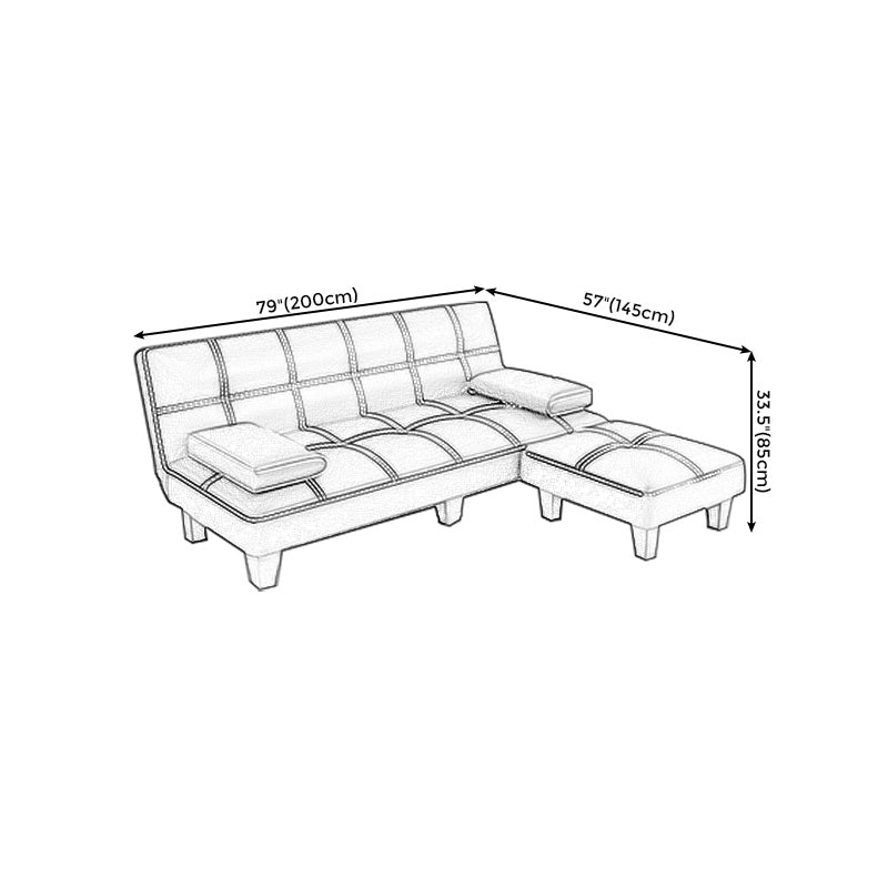 Contemporary Armless Sectional Leather Tufted Convertible Sofa for Living Room Clearhalo 'furn' 'furn_sectionals' 'Furniture' 'furniture_sectionals' 'Living Room Furniture' 'Sectionals' 4934227