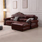 Genuine Leather Rolled Arm Sectional 36.22"High Camel Back Sofa, Dark Brown 118"L x 71"W x 36"H Right Clearhalo 'furn' 'furn_sectionals' 'Furniture' 'furniture_sectionals' 'Living Room Furniture' 'Sectionals' 4934228