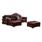 Genuine Leather Rolled Arm Sectional 36.22"High Camel Back Sofa, Dark Brown 118"L x 73"W x 363622"H Left Clearhalo 'furn' 'furn_sectionals' 'Furniture' 'furniture_sectionals' 'Living Room Furniture' 'Sectionals' 4934229