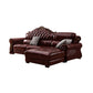 Genuine Leather Rolled Arm Sectional 36.22"High Camel Back Sofa, Dark Brown Clearhalo 'furn' 'furn_sectionals' 'Furniture' 'furniture_sectionals' 'Living Room Furniture' 'Sectionals' 4934237